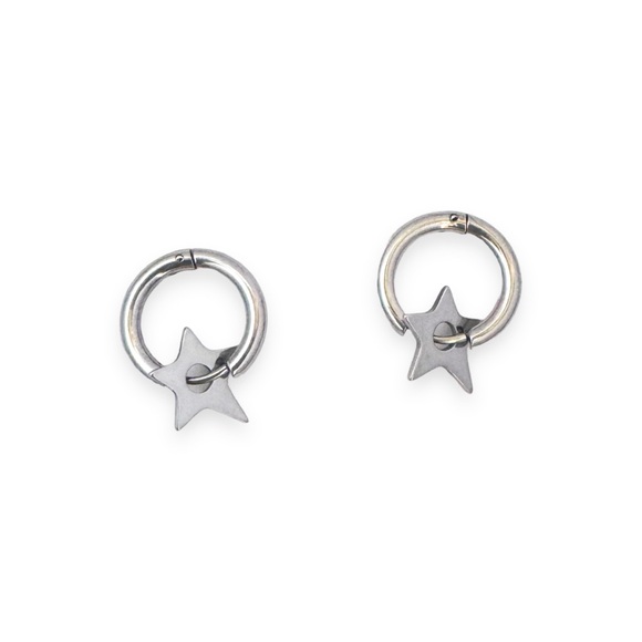 Other - Star Hoop Earrings for Men Women Streetwear Unisex Hip Hop Style